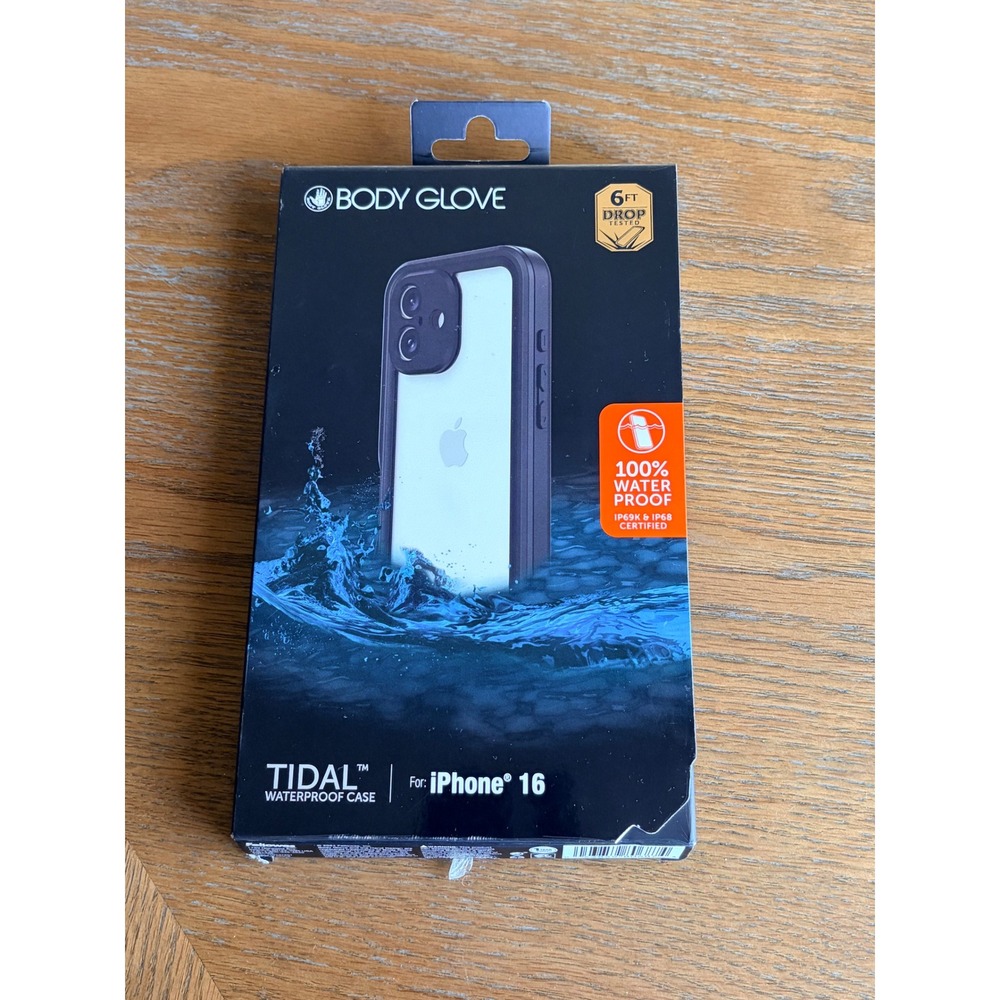 Body Glove Tidal Waterproof Case for iPhone 16 Black Clear Rugged 6ft Drop Test